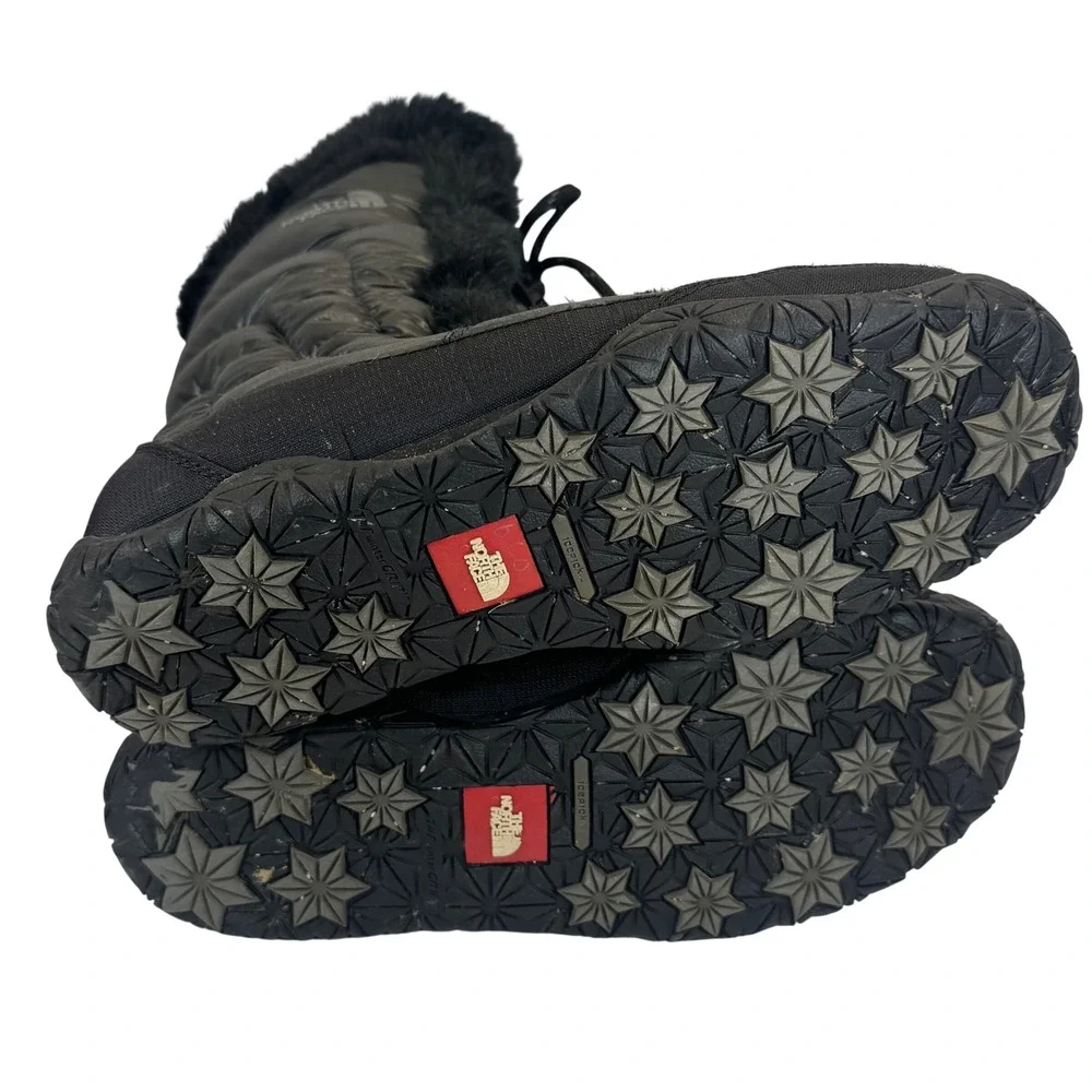 The North Face Nuptse Purna II Winter Boots Black Goose Down Faux Fur Womens 9.5